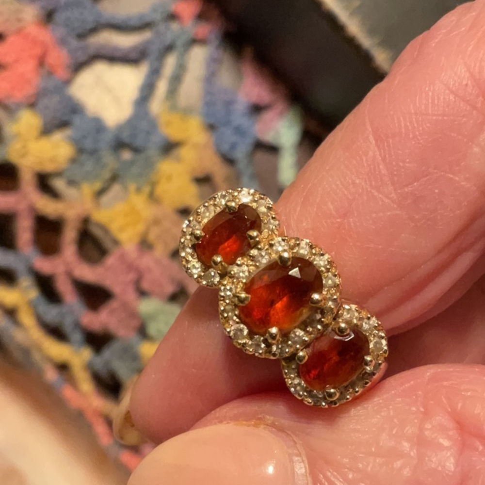 4. Mandarin Garnet with Diamonds. NOT SOLD BOUGHT IN ERROR